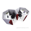 Soundproof Meeting Pods fabric high back hexagon soundproof private chatting sofa Manufactory